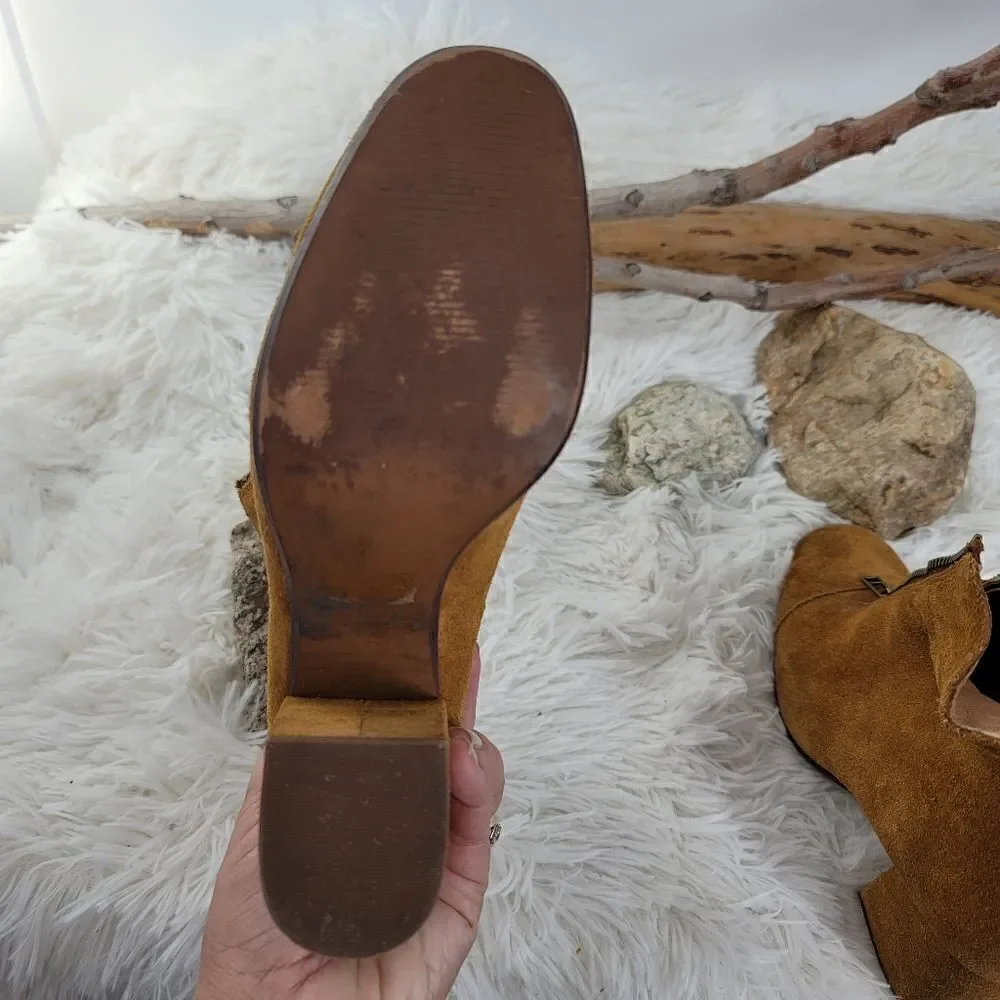 Madewell suede block heel bootie Amalia